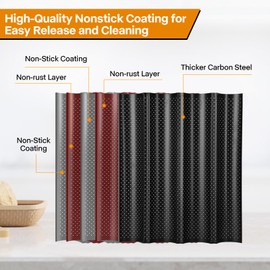 Spmarkt 4-Slot French Baguette Pan Set, Non-Stick French Bread Pan, Baguette Baking Pan with Proofing Cloth, Bread Lame, Home Baking Tools Kit for Homemade Bread