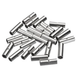 MECCANIXITY Non-Insulated Butt Crimp Terminals 8 AWG for Electrical Wire Splice DIY, Pack of 25