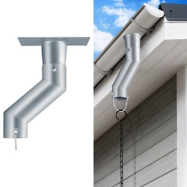 Tfro & Cile Rain Chain Gutter Adapter Silver Installation Suit for Gutter Downspout Outlet