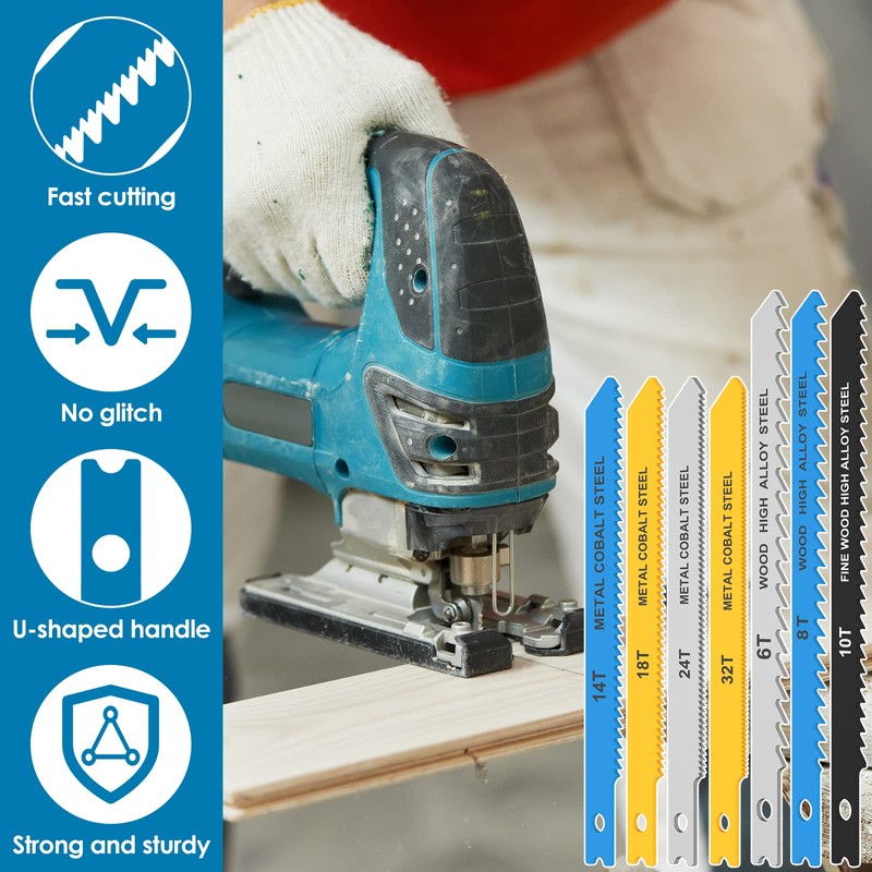 24PCS Jigsaw Blades Set High Carbon Steel Assorted Saw Blades