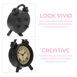 jojofuny 4Pcs Miniature Alarms, Mini Alarm Clocks, Dollhouse Clock, for DIY Craft Minihouse Accessories 1:12 Scale Miniature Scene Cute Tiny Alarm Clocks