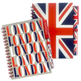 Souvenirs 2 London Notebook & Pen - Union Jack British Gift Notepads & Pen - Famous London Landmark A6 Notebook with pen