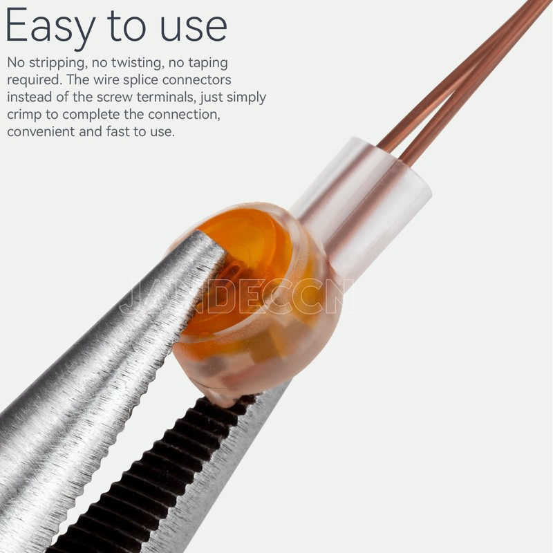 JANDECCN 100pcs Waterproof Telephone Wire Connector, Gel-Filled UY Butt Splice
