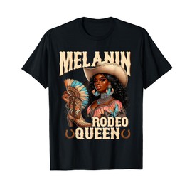 Womens Black Melanin Cowgirl Rodeo Queen Country Girl T-Shirt