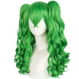 Long Green Wig for Women Lime Green Ponytail Wig Long Wavy Wigs