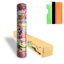 Free Tool Kit EZAUTOWRAP ST Bomber Anime Cartoon Car Vinyl Wrap Sticker Decal Air Release Technology - 60"X60" (5FT X 5FT)