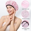 Waterproof Shower Caps for Women, Double-Layer Adjustable Large Shower Cap,