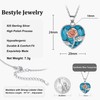 Bestyle Rose Flower Heart Crystal Necklaces, Synthetic Blue Turquoise Necklace
