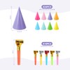 SIKAMARU 24 Pieces Party Hats And 10 Pieces Whistle Toys,