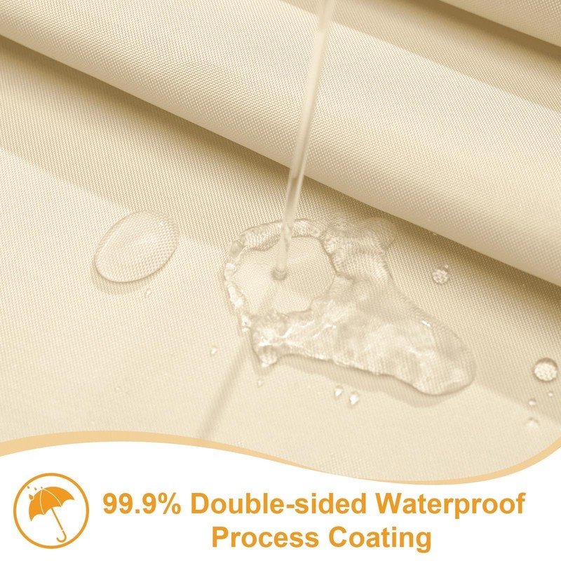 ORTIGIA Beige Shower Curtain with Brown Scalloped Edge, Farmhouse Neutral