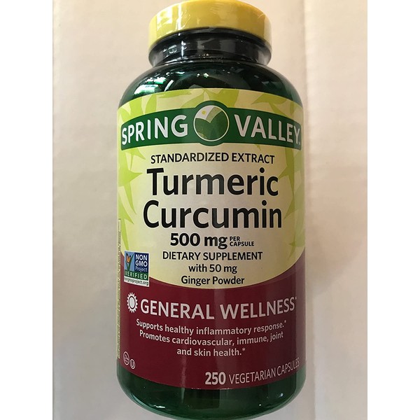Spring Valley Turmeric Curcumin with Ginger Powder 250 Capsules