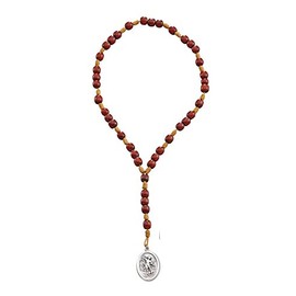 Catholica Shop Catholic Religious Wear I Catholic Religious St Michael Medal Chaplet Rosary for Prayer with Cherry Wood Beads I Beaded Rosary 9 Inches