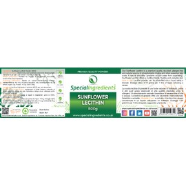 Sunflower Lecithin Powder 500g Premium Quality, Vegan, Non-GMO, Gluten Free – Recyclable Container