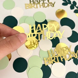 XUTONG Confetti Birthday Decoration Green, Pack of 200 Table Decoration Birthday Women Men, Confetti Decoration Birthday Gold, Birthday Decoration Confetti, Decoration Birthday Man Woman Year