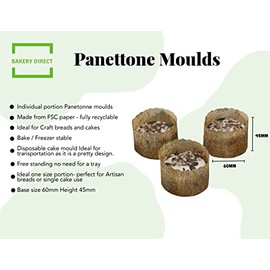 Bakery Direct Individual Paper Panettone Moulds 60 x 45mm (25) Single Portion