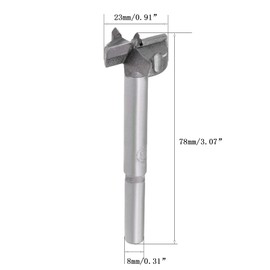 TA-VIGOR Forstner Drill Bit 23mm, Tungsten Carbide Wood Hole Saw Auger Opener for Woodworking Hinge Hole Drilling Boring Bit Cutter Gray