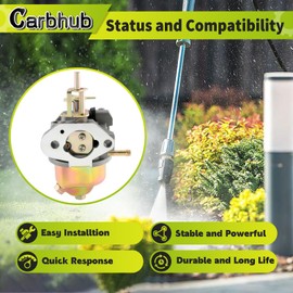 Carbhub EA175V EA190V Carburetor for Subaru EA190V EA190VS Robin EA190VS5050 Vertical Engine for Yamaha MA190 Pressure Washer for Powerstroke PS80312E for Subaru Ryobi EA175V Washer Manual Choke Carb