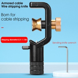 Fiber optic stripping knife 8-28.6mm Armored cable stripper 0.315 in to 1.13 in Vertical and horizontal Fiber optic cable cutter with 1 blade Mid Span Cable Slit and Ring Tool Cable Jacket Stripper