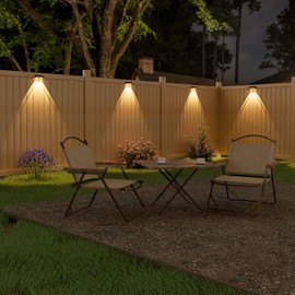 NIORSUN Solar Fence Lights,12 Pack Solars Deck Light,Warm White Color,Outdoor Bulb Waterproof Led IP65,Power Patio Lamp with Lenses for Outside/Backyard/Railing/Yard(Black)