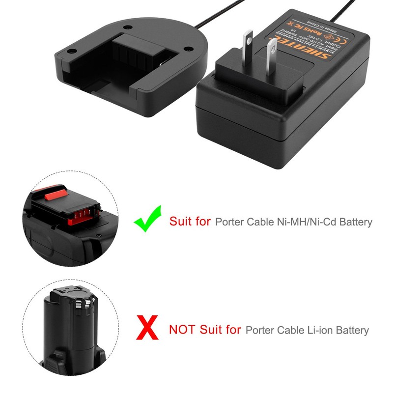 Shentec Multivolt 1.2V-18V Porter Cable Battery Charger Ni-MH/Ni-Cd Compatible with
