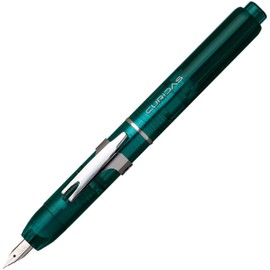 Platinum Fountain Pen Curidas Retractable Fountain Pen Urban Green Extra Fine Point Knock Type Fountain Pen PKN-7000#43-EF With Kanji LOVE Sticker