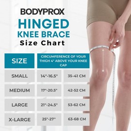 Bodyprox Hinged Knee Brace for Men and Women, Knee Support for Swollen ACL, Tendon, Ligament and Meniscus Injuries