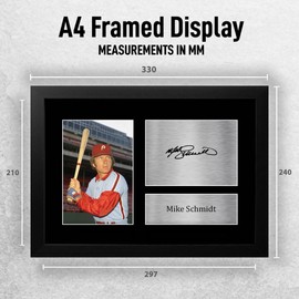 HWC Trading FR A4 Mike Schmidt Philadelphia Phillies Gifts Printed Signed Autograph Picture for Baseball Memorabilia Fans - A4 Framed