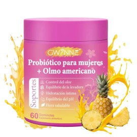 Gwynne Gomitas Piña Probioticos Vaginales Veganas Para Mujer 60 Unidades,equilibrio De Ph,soporte Probiótico Vaginal,salud Intestinal Y Sistema Inmunológico,mezcla De Probióticos Y Lactobacilos