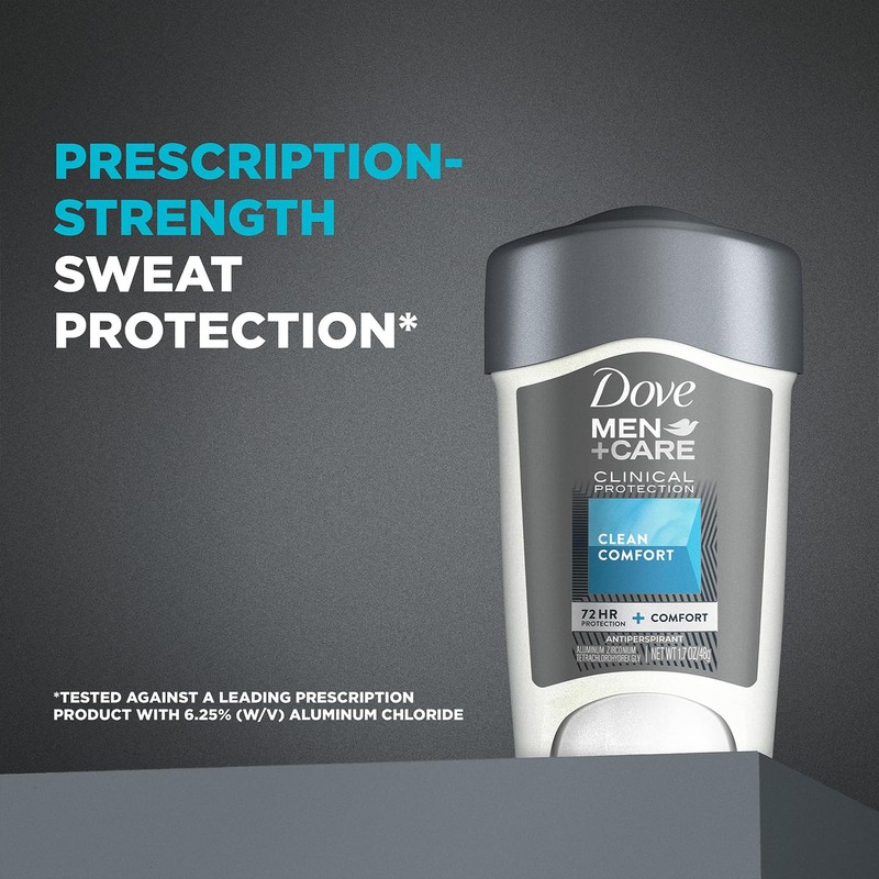 Dove Men+Care Deodorant, 96H Clinical Protection Antiperspirant, Clean Comfort 3-Pack