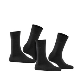 ESPRIT Women's Basic Easy Multipack W So Cotton Plain 2 Pairs Socks, Black 3000, 2.5-5
