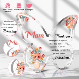 Gifts for Mom-5x3.8 Inch Butterfly-Shaped Acrylic Keepsake, Express Your Love and Gratitude with this Meaningful Keepsake, Unique Present for Mother's Day, Birthdays, Christmas or Any Special Occasion