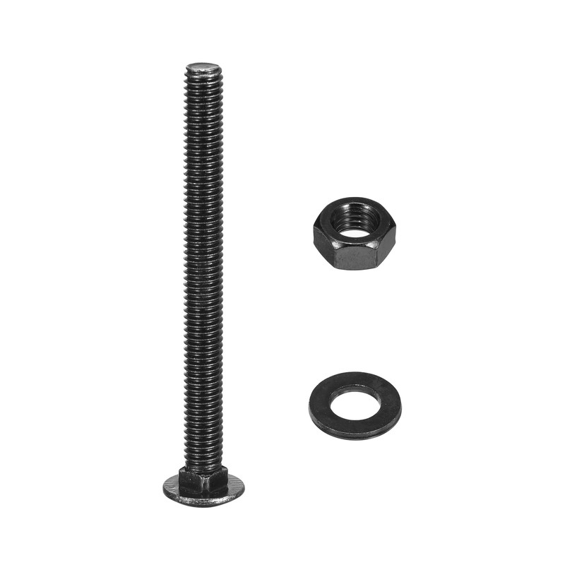 sourcing map M6x65mm Square Neck Carriage Bolts with Nuts &