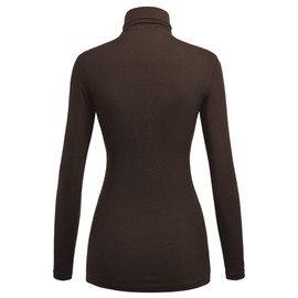 Lock and Love LL WSK1030 Womens Long Sleeve Bed Turtleneck Pullover Sweater L Brown