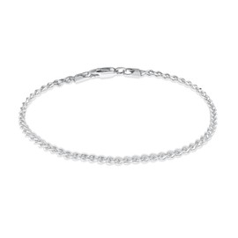 Designs by Helen Andrews Sterling Silver Diamond Cut Wheat Chain Link 7.5 Inch Bracelet