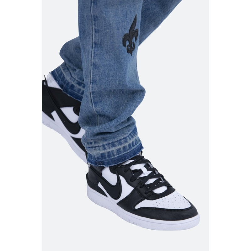 mnml Men's D112 Fleur Straight Denim, Blue/Black