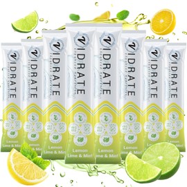 Electrolytes Powder - Hydration Sachets Packed with Vitamins - Zero Sugar Rehydration Sachet No Artificial Sweeteners & Preservatives by ViDrate - Lemon Lime & Mint Small Pack, 8 Electrolytes Sachets