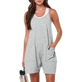 ANRABESS ANRABESS Womens Summer Casual Sleeveless Romper Loose Spaghetti Strap Overalls Shorts Jumpsuit with Pockets 2025 Clothes Large