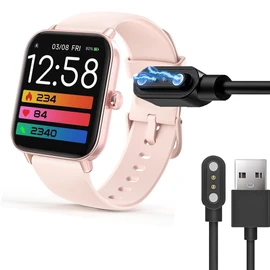 Blueshaweu Magnetic Charger Compatible with Loddery IDW19 Smart Watch Magnetic USB Charger 3.3M Compatible with Loddery IDW19 1.85" Smartwatch (Black)