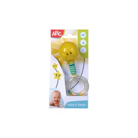 Simba 104010060 – ABC strahlende Light Up Rassel, leuchtet auf beim Schütteln, 14cm, Babyspielzeug, Babyrassel, Erstausstattung, ab 3 Monaten