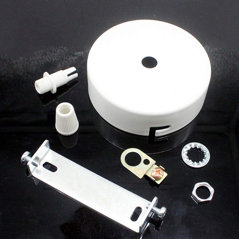 Junction Box White Metal in Set with Accessories Diameter 80
