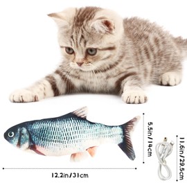 nnOuOnn Electric Moving Fish Interactive Cat Toys for Indoor Cats, Realistic Flopping Fish Perfect Entertainment for Cats Dogs of All Ages and Sizes