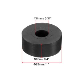 PATIKIL Multi Purpose Rubber Spacer, 20 Pcs 1"OD 0.31"ID 0.4"Thickness Neoprene Round Anti-Vibration Isolation Pads Isolator Rubber Bushings Spacer Washer for HVAC Bolts Car Accessories
