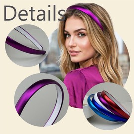 Purple Headband for Women Girls Thin Headband Satin Hair Bands Cute Purple Headpiece Hair Accessories