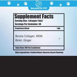 Balanced Pet Collagen for Dogs - Skin and Coat for Dogs, Dog Liquid Collagen, Collagen for...