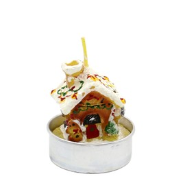 Dekohelden24 W-10024722 Set of 6 Tea Lights Gingerbread House Snow-Covered Dimensions Each Tea Light 4 x 4 x 5 cm