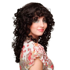 WIG ME UP WL-2254A-A3 Women's Wig Dark Brown Corkscrew Curls Curly Fringe 50cm