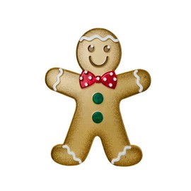 Craig Bachman 13" Metal Embossed Gingerbread: Boy (Red) Wall Door Hanger Ornament Sign
