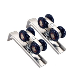 Sliding Door Fitting, Rollers, Sliding Doors, Running Profile Rail - Aluminium Alloy Rollers, Pulley Door, Sliding Door for Indoor, Passage Doors, Wooden Doors, Glass Sliding Doors, Pack of 2, Blue