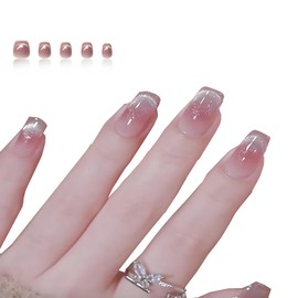 LeTradeJP Nail Tips, Pink Cat Eye, 30 Sheets, Nail Tips, Short, Nail Supplies, Autumn and Winter, Round Tip, Popular, Japanese Style, Coming-of-Age Ceremonies, School Entrance Ceremonies, Graduation Ceremonies, Weddings, Popular, Nail Stickers, Women's, Fashionable, Senior Nail Wrap (Glue Only)