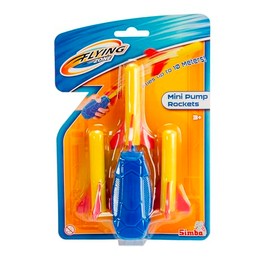 Simba 107206202 Mini Pump Rockets 9 cm, Hand Pump Length: 13 cm, Fly up to 10 m, Soft Material, from 3 Years
